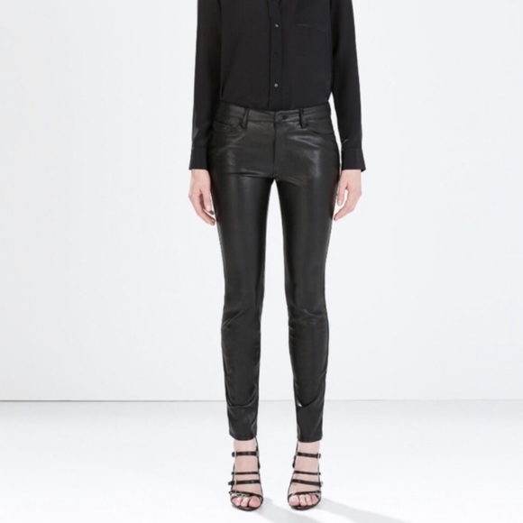 zara wet look jeans